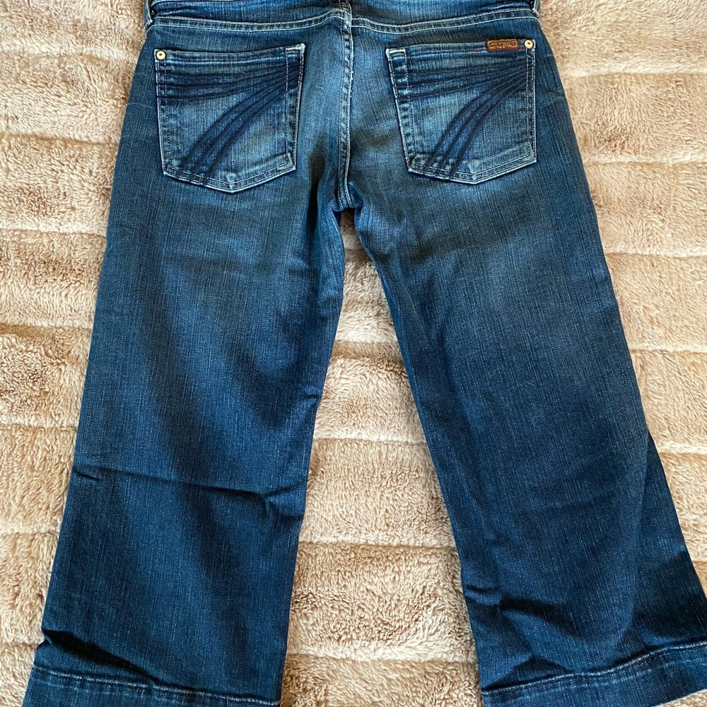 7 For All Mankind Dojo Dark Wash Cropped Jeans